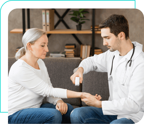 Doctor with patient